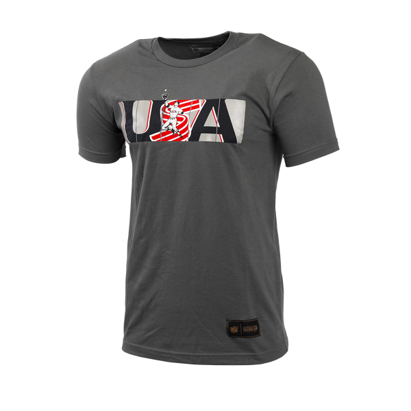 USA x Baseballism Grey Outfield Fence Tee