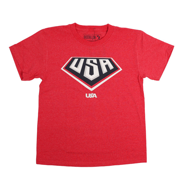 Youth USA x Baseballism Home Plate Tee