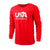 USA x Baseballism Long Sleeve Red Traditional Tee