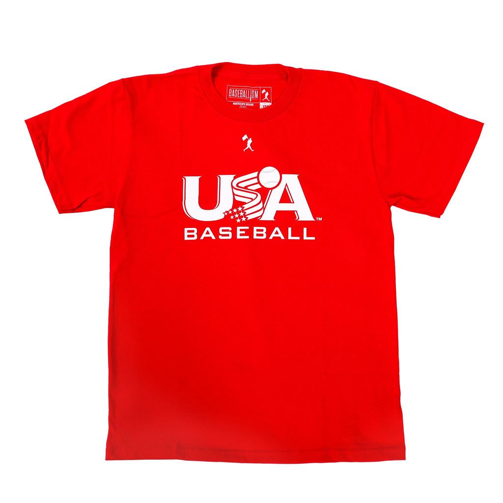 Youth USA x Baseballism Red Traditional Tee